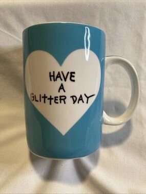 Betsey Johnson Blue Heart 'Have a Glitter Day' Ceramic Mug